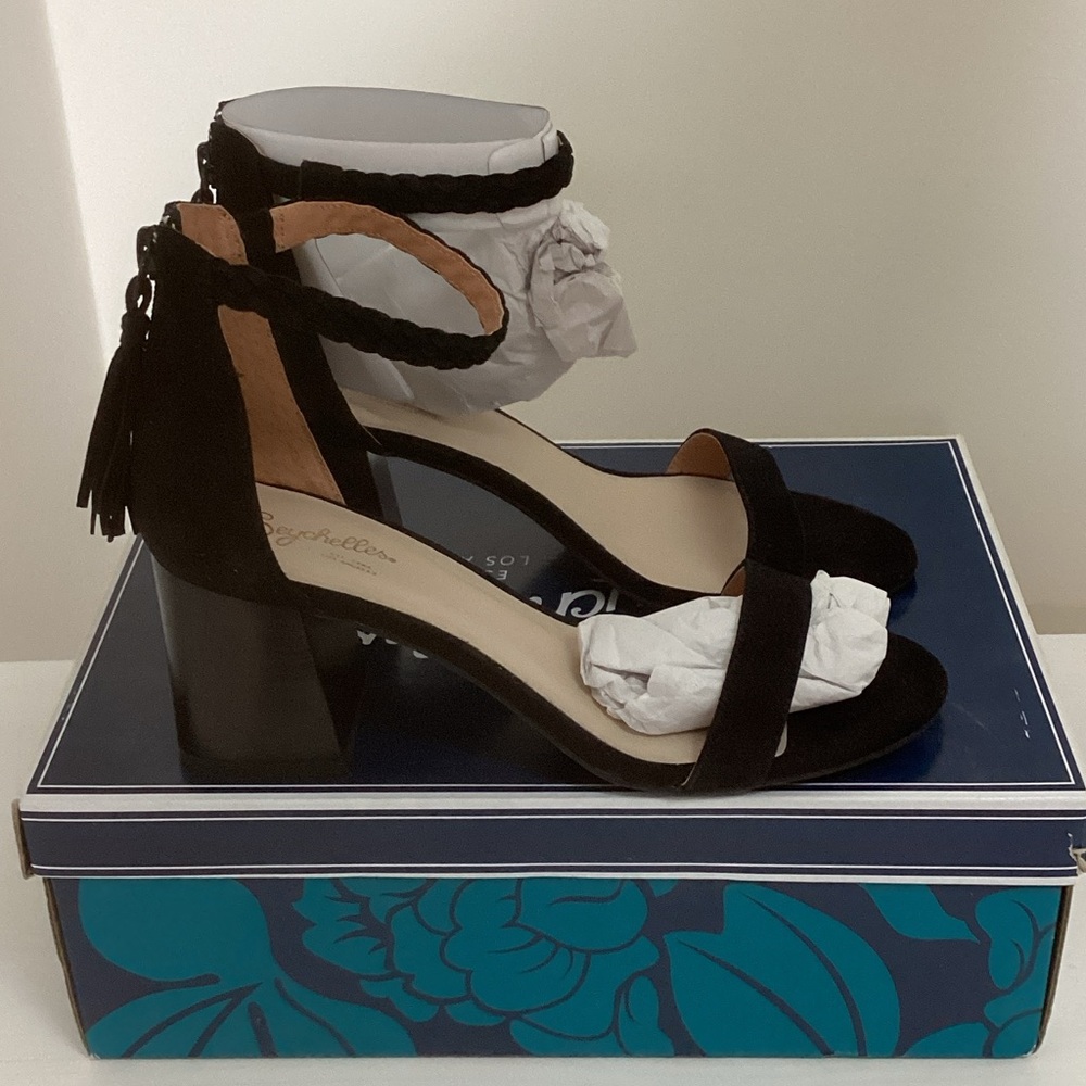 Seychelles Black Block Heel Sandals